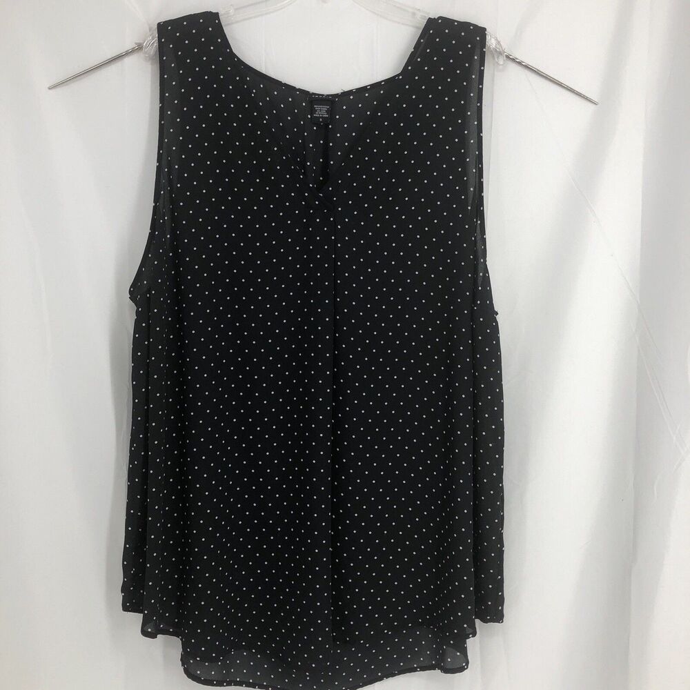 Torrid Plus Size 5 Black Polka Dot Blouse Polyester Crew Neck Sleeveless